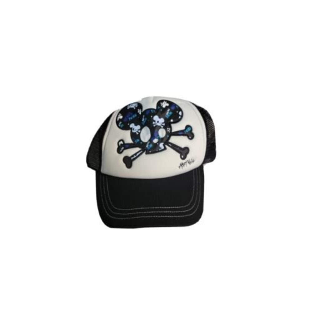 Disneyland Hong Kong Mickey Pirate Skull and Crossbones Trucker Hat NWT